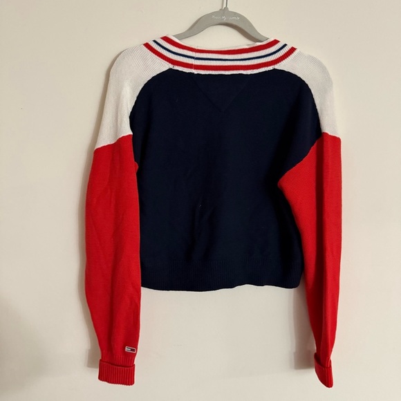 Tommy Hilfiger Cropped Cardigan XXS Red White Blue Preppy School - Picture 8 of 9